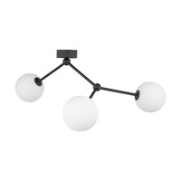 Deckenleuchte Deckenlampe Glas Metall 3-Flammig Kugelschirm 63Cm Lang Wohnzimmer