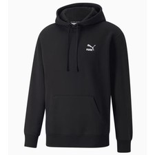Puma Men's Classic Cotton Blend Logo Hoodie in Black Small MSRP 70
