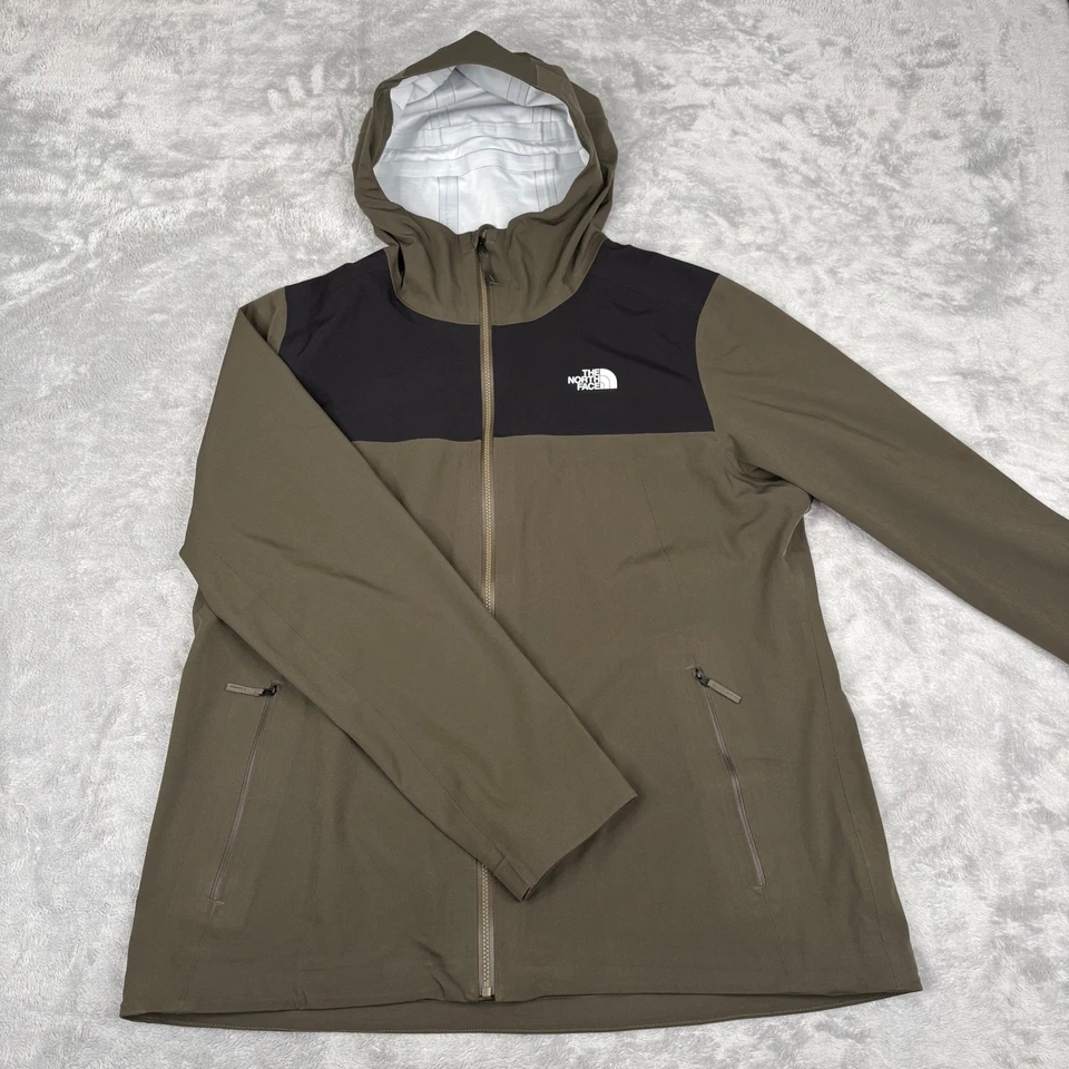 Chaqueta de Lluvia North Face Dryvent Con Capucha Cremallera Mujer XL Negra Verde Oliva Ligera Foto 3 de 4