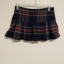 Vintage Abercrombie Fitch Y2K Wool Mini Skirt Plaid Size 4 Academia Preppy