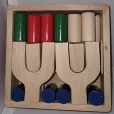 Set of children's blocks wooden with tray