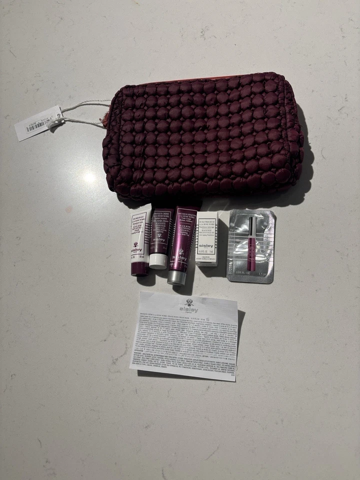 Sisley Paris Black Rose Sample Skincare Set with Plum Pouch - luxury skincare - Image 4 of 4