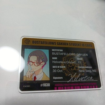 Bustafellows  Helvetica Acrylic Student ID Card, Princess Café Promo,