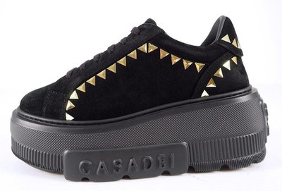 CASADEI DAMEN ORIGINAL NEXUS LOW TOP SCHUHE LEDER SNEAKERS SCHWARZ 36