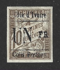 Ivory Coast 1903 #Q19 Parcel Post - VF MH - Surcharged - Imperforate