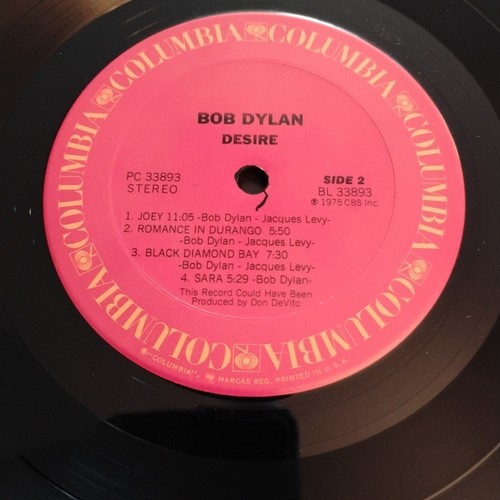 BOB DYLAN-DESIRE-PC33893-1st PRESS-1976-TERRE HAUTE PRESSING-LP-VG++VINYL - Picture 6 of 8