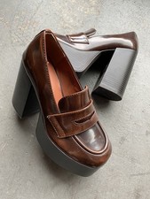 STEVE MADDEN Women's Shoes Cinderella Horse-Bit Platform Loafers Heels Sz 6