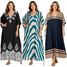  Free Size Kaftan Holiday Dress Beach Cover up fits 16,18,20,22,24
