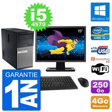 PC Tour Dell 7020 Ecran 19" Intel i5-4570 RAM 4Go Disque 250Go Windows 10 Wifi