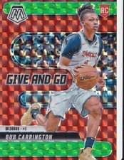 Bub Carrington 2024-25 Panini Mosaic Give and Go Fluorescent Prizm RC 3/10 #15