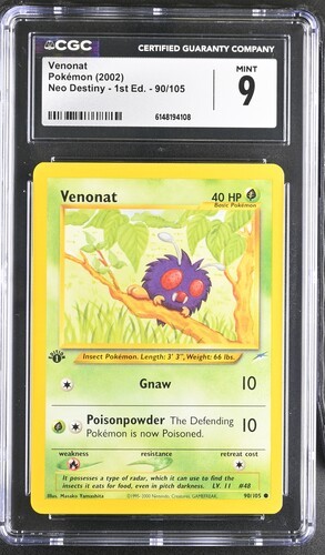 Venonat (1st Edition) graded CGC 9 for sale on eBay