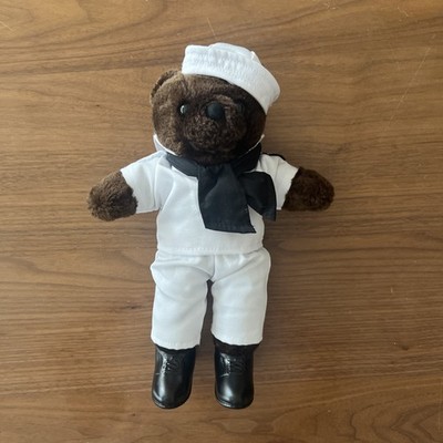 Bear Forces of America Navy in Dress Whites Uniform 10  tall brown USN