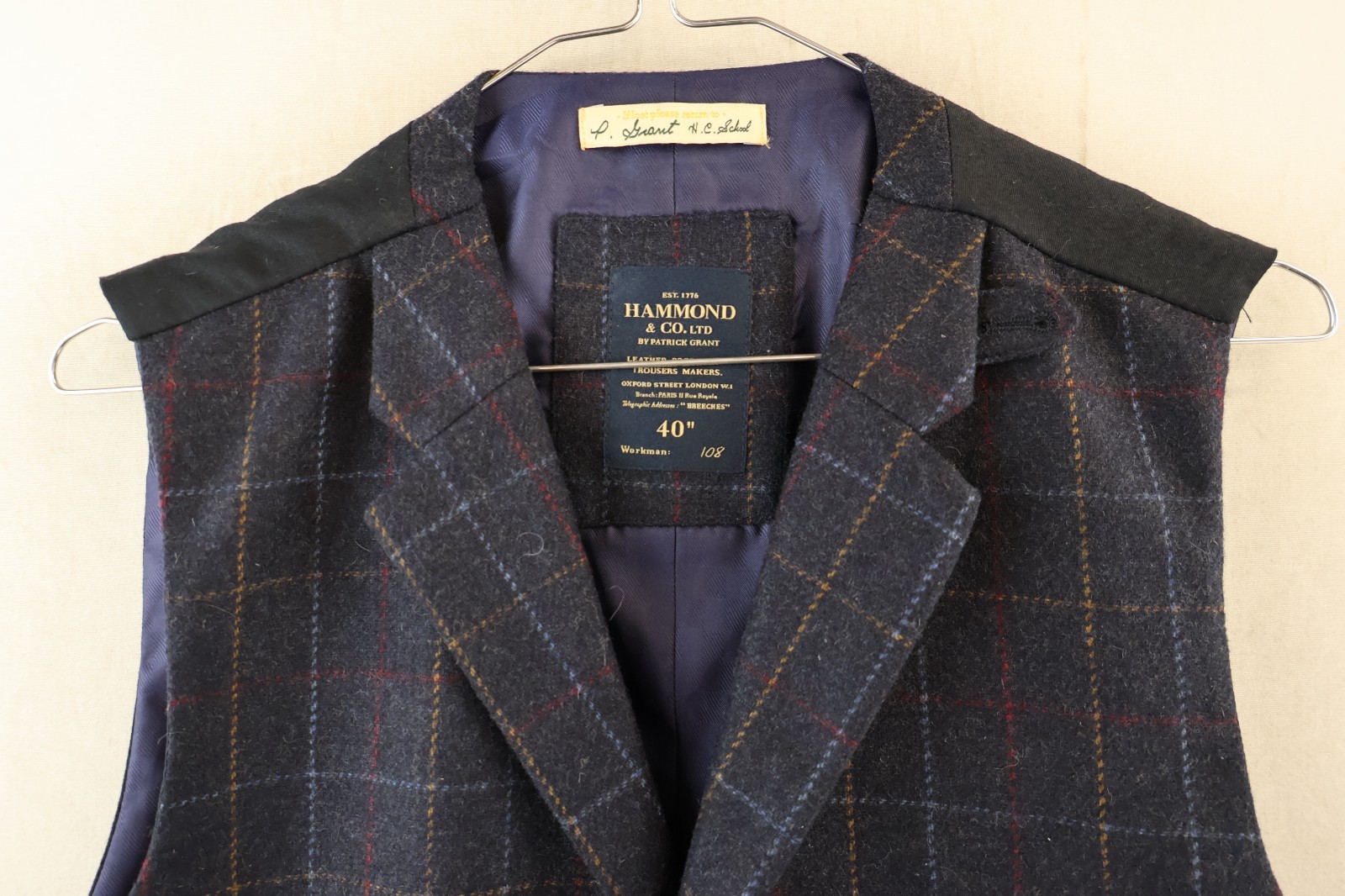 Navy Blue Wool Waistcoat for Men, Size 40 - Smart Casual Wear image 2
