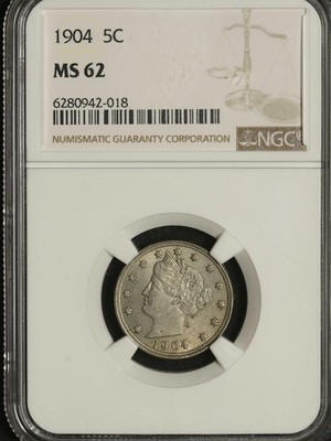 1904  NGC MS-62 Liberty Head Nickel