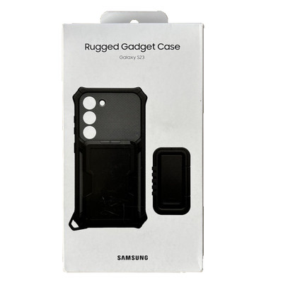 Offizielle Original Samsung Galaxy S23 robuste Gadget Hülle Cover - Titan Schwarz