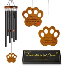 Personalized Midnight Black Aluminum Wind Chimes - Tribute for Deceased Pets