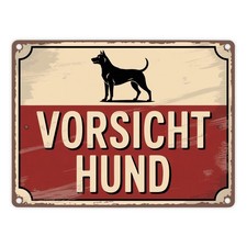 Vorsicht Hund Vintage Silhouette Metallschild...