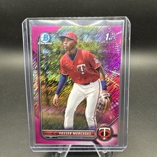 2022 Bowman Chrome Prospects Fuchsia Shimmer Refractor /199 Yasser Mercedes