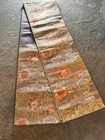 Luxury Japanese Kimono Fabric pure Silk Sash Belt, Flowers and running water  — photo 3