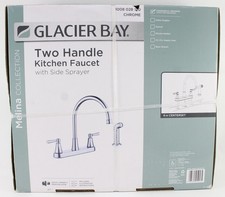 Glacier Bay Melina Two Handle Kitchen Faucet Side Sprayer Polished Chrome SEALED