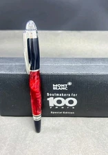 Montblanc Starwalker Ballpoint Pen Black+Red  Body With Marble Design Black Ink