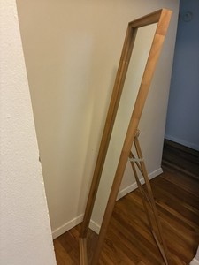 Wood Freestanding A-Frame Display Easel Stand, Full-Length, Brown
