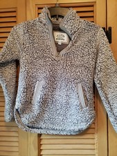 Girls Cuddly Sherpa 1/4 zip pullover Grey Size 7/8
