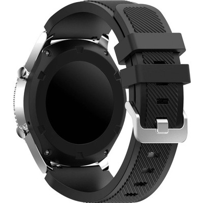 Silikon Armband, Galaxy Watch, Gear S3, Huawei GT, Sport, Ersatz, schwarz