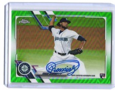 2021 Yohan Ramirez Topps Chrome Green Refractor Auto RC 74/99 #RA-YR (H2857)