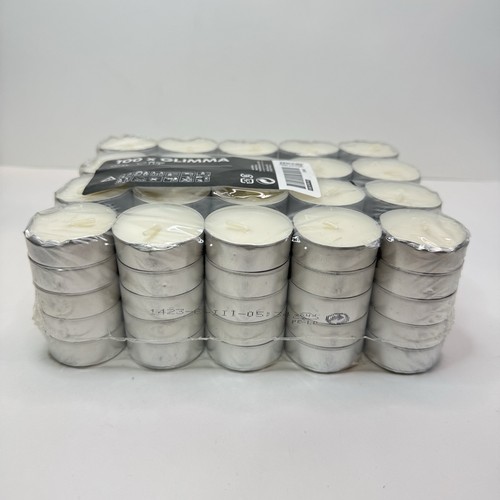 NIP IKEA GLIMMA 100 TEELICHTKERZEN, UNPARFÜMIERT WEISS, NOCH VERSIEGELT - Bild 2 von 3