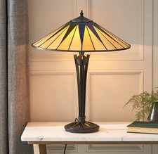 Tiffany Table Lamp Stained Glass Dark Star Large 