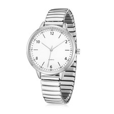 Women Easy Reader Analog Watch with Elastic Strap Ladies Quartz Stretch Band ...