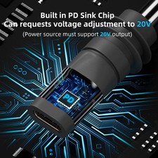 New PD 100W USB C Female to DC Power Adapter 5.5 x 2.1 For Starlink Mini