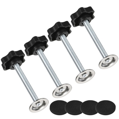 #ad 4 Pack M8x65mm Star Clamping Knobs with Screws Pressure Plate Rubber Pad AU $16.80