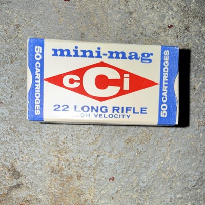CCI Mini-Mag .22 Long Rifle High Velocity Vintage Cardboard Ammo Box 50 Ct