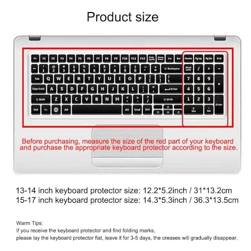 Ultra Thin Keyboard Cover Protector, Compatible For 13-14inch laptops, Clear 