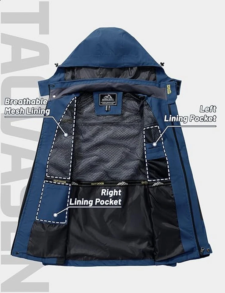 TACVASEN Military Jacket Mens Waterproof Outdoor Jacket Bomber Flight Breathable - Image 4 of 4