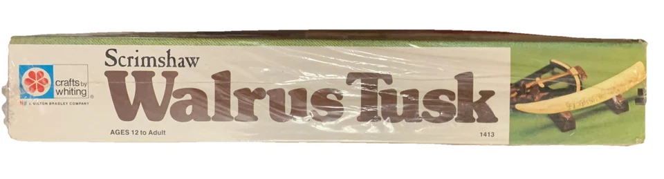 Kit Scrimshaw Colmillo de Morsa Milton Bradley Hacer y Exhibición Reproducción Arte Esquimal Foto 4 de 4