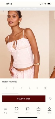 NWT pretty little thing pink chiffon ruched bust cami top size 4