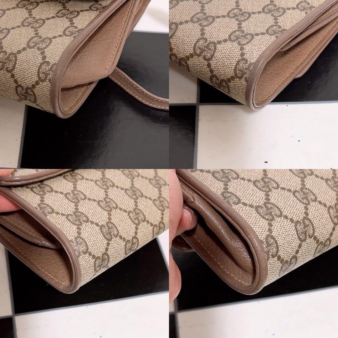 GUCCI GG Shoulder Bag PVC Leather Beige Brown Gold Hardware Logo From Japan thumbnail 8