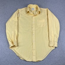 VTG Brooks Brothers Makers Brooksweave Yellow Shirt Button Down Mens 15.5 - 3