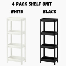 4 Tier Plastic Shelving Home Storage Unit Shelves Racking Organiser 37x23x101cm