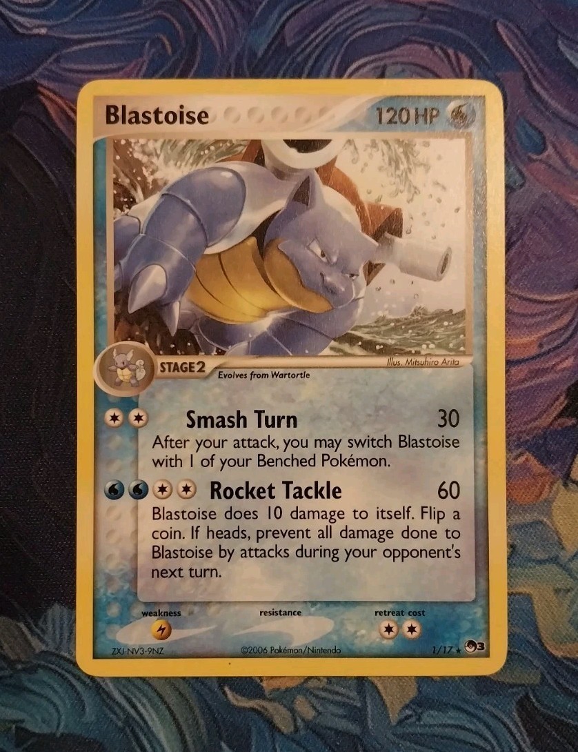 Pokemon NON-HOLO Blastoise Pop Series 3 1/17 NM English Card