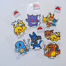 Pok mon stickers B Side Label Set of two  Pokemon