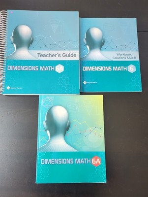 Dimensions Math 6A Textbook, Teachers Guide, Workbook Solutions For 6A & B