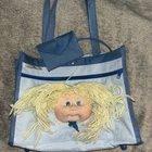 1980s Vintage Coleco Cabbage Patch Kids Blue Bag With Blonde Doll Face