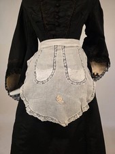 ANTIQUE EDWARDIAN APRON FOR DRESS W VALENCIENNES LACE INSERTION