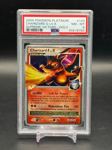 PSA 8 NM-MT Charizard G LV. X Supreme Victors Holo Platinum 2009 Pokemon 143/147
