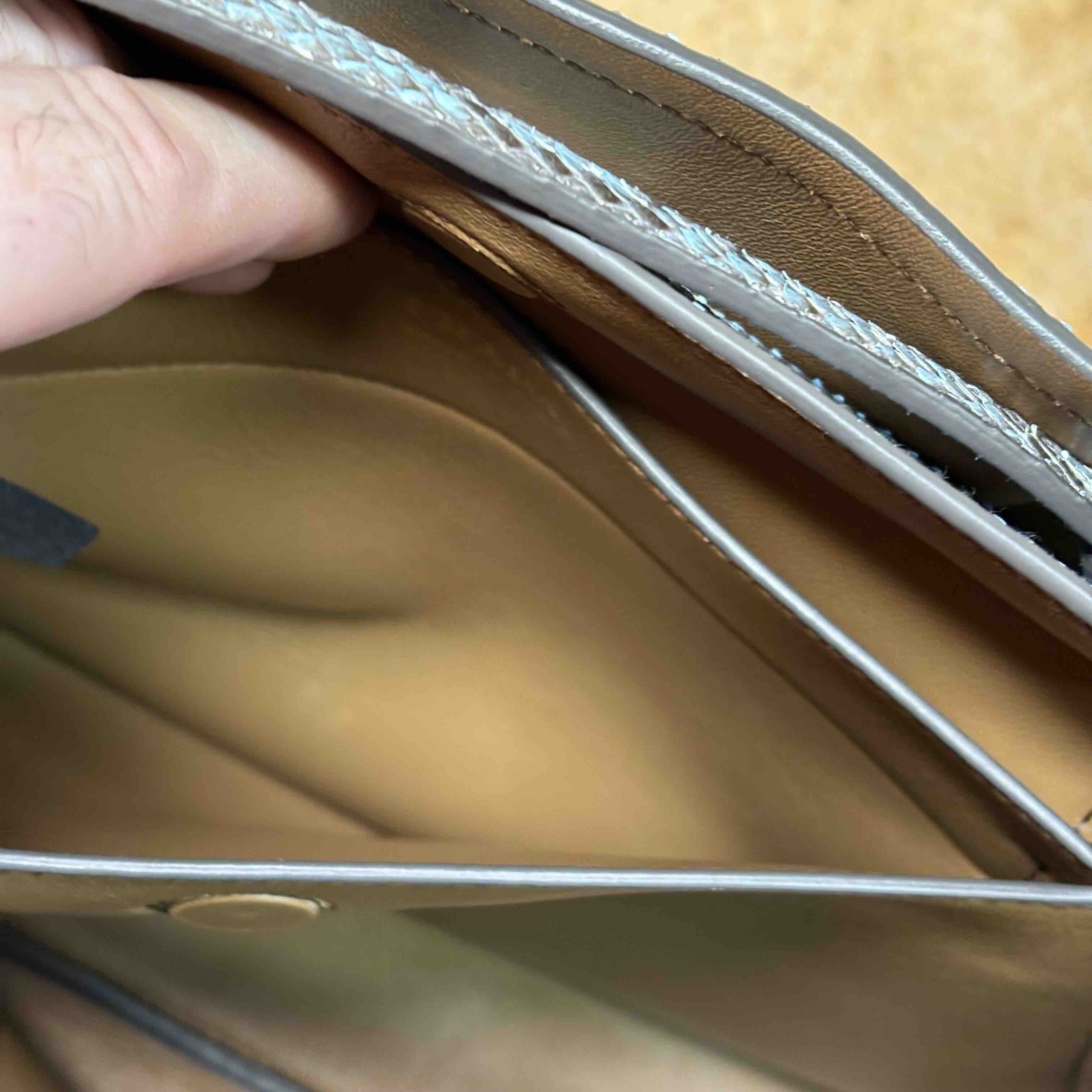 Prada Python Large Double Bag Roccia Blue/Tan Sna… - image 17