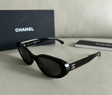 Chanel CH5515 Women s Cat Eye Sunglasses Classic Black Frame Brand New